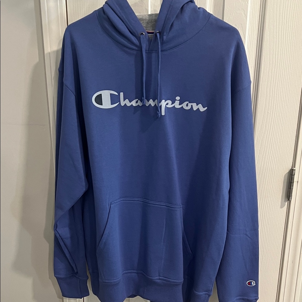 Champion Men's Blue Pullover Hoodie